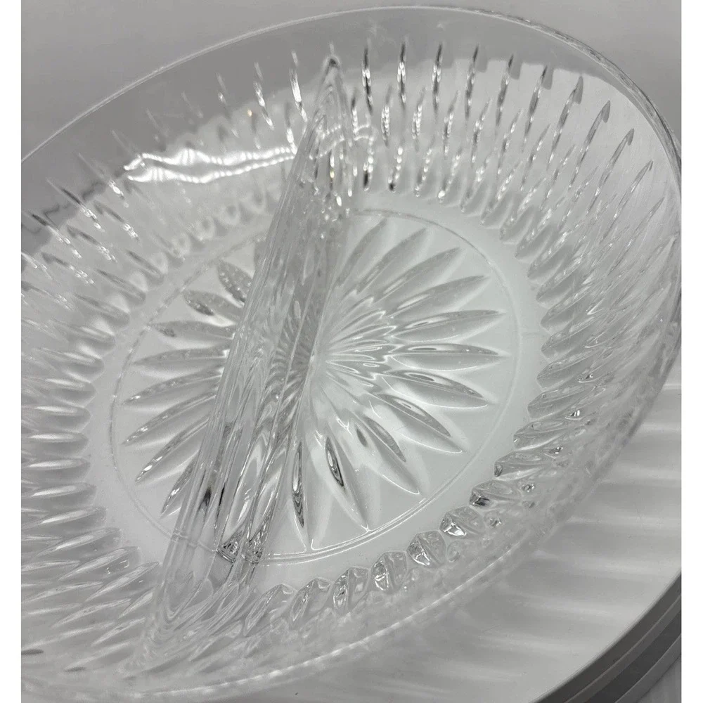 Princess House Highlights Crystal Divided Serving Dish Brilliant Cut‎ Crystal